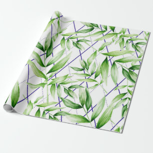 Papier Cadeau Feuillage géométrique tropical