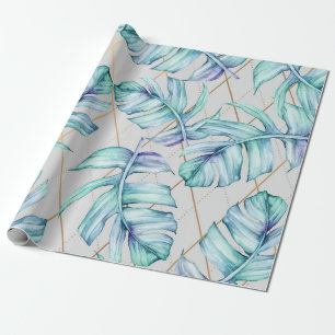 Papier Cadeau Feuillage géométrique tropical