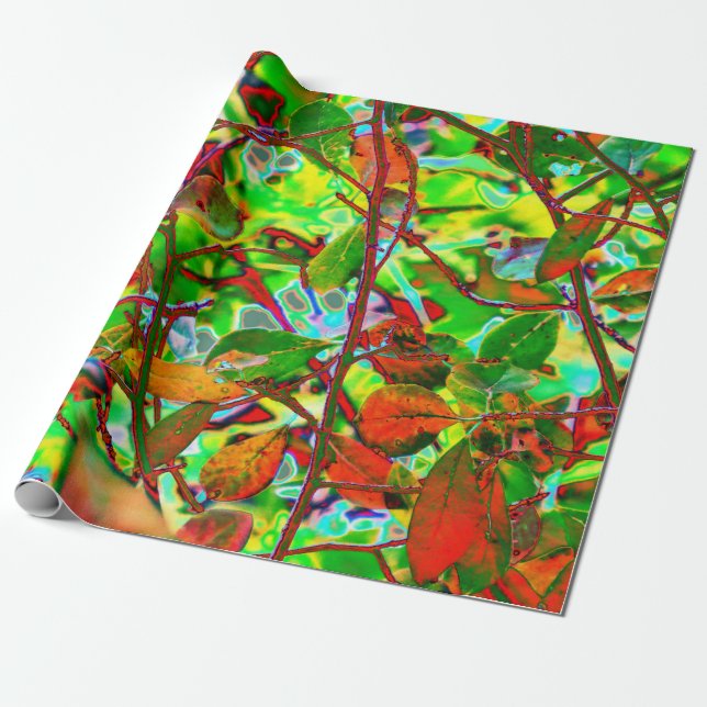 Papier Cadeau Feuille ardent d'automne (Déroulé)