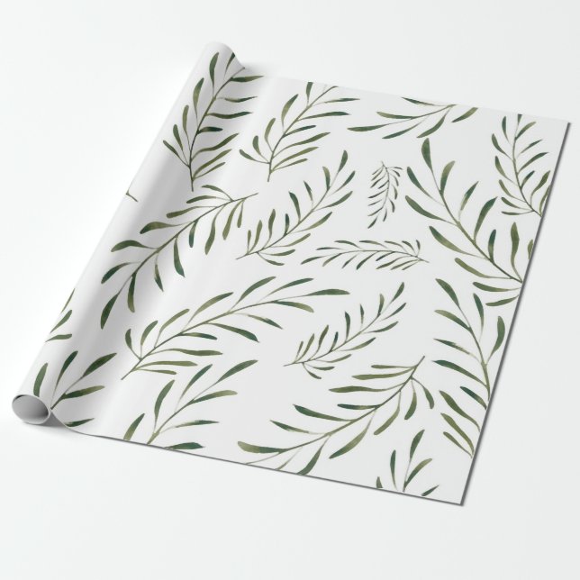 Papier Cadeau feuille botanique motif sans soudure (Déroulé)