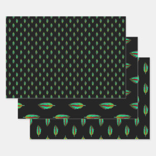 Papier Cadeau Feuille colorée de la jungle néon