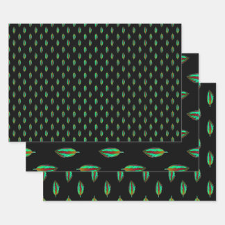 Papier Cadeau Feuille colorée de la jungle néon