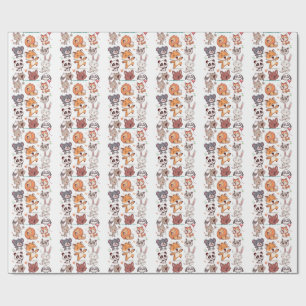 Papier Cadeau Feuille d'autocollants d'animaux mignons Adorable