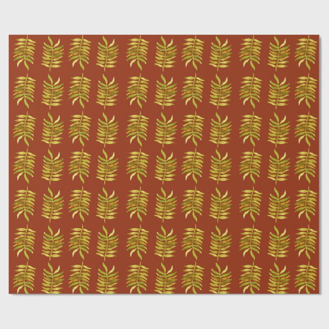 Papier Cadeau Feuille d'automne (Plat)