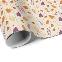 Papier cadeau Feuille d'Automne en Lavande Douce e