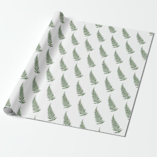 Papier Cadeau Feuille de fougère botanique pressée - Couleur de