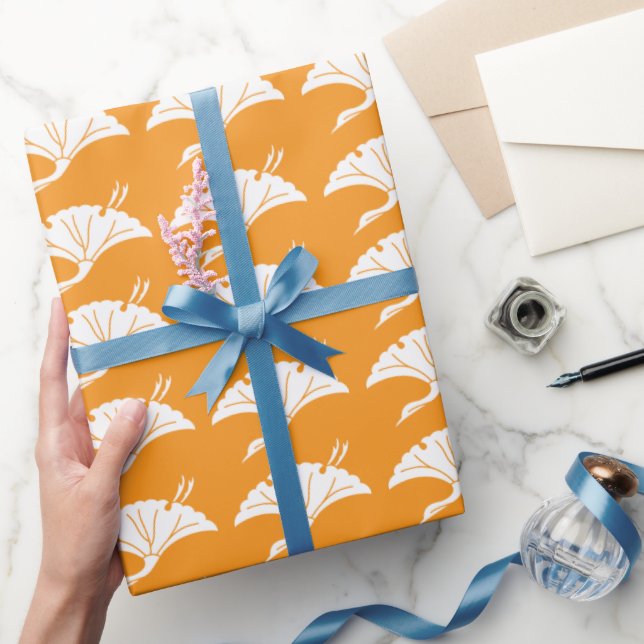 Papier Cadeau Feuille de ginkgo en forme de grue (Cadeaux)
