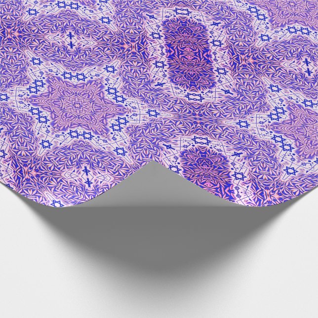 Papier Cadeau Feuille de Magen David et de saule (Coin)