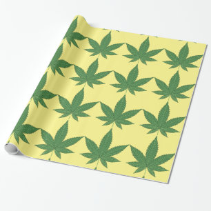 Papier Cadeau Feuille de mauvaises herbes vert sur papier d'enve