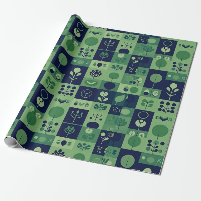 Papier Cadeau Feuille de papier-cadeau de fête, décoration saiso (Déroulé)