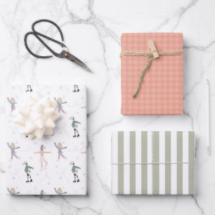 Papier Cadeau Feuille d'emballage plat pour chiens de patinage d