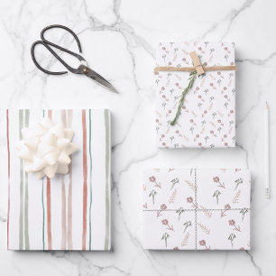 Papier Cadeau Feuille d'enveloppement de la flore corallienne   