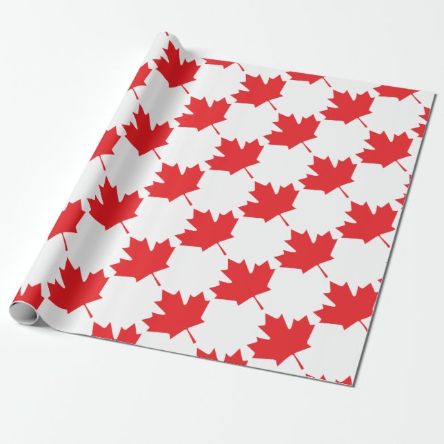 Papier Cadeau Feuille d'érable canadienne (Déroulé)