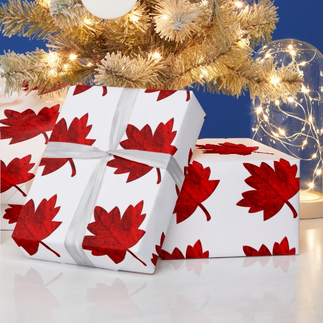 Papier Cadeau Feuille d'érable du Canada par Shirley Taylor (Vacances)