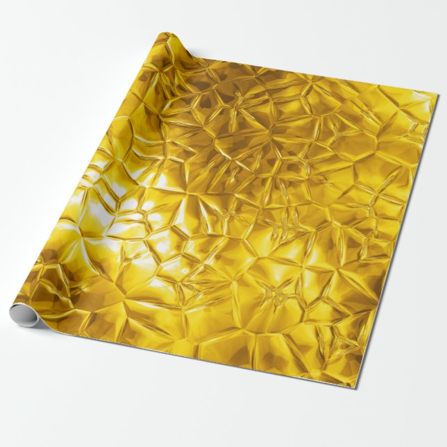 Papier Cadeau feuille d'or abstraite (Déroulé)