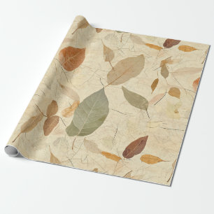 Papier Cadeau Feuille inspirée de la nature rustique - Art botan