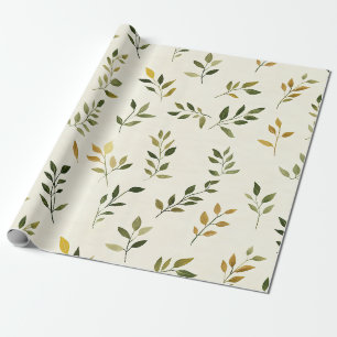Papier Cadeau Feuille inspirée de la nature rustique - Art botan