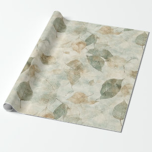 Papier Cadeau Feuille pressée inspirée de l'ancien dans des coul