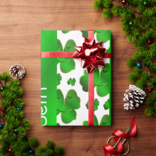 Papier Cadeau feuille, trèfle, chance, plante, vert, shamrock, n