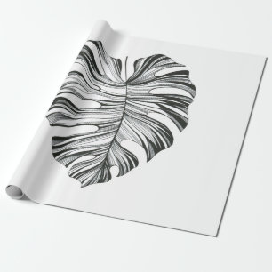 Papier Cadeau Feuille tropicale. Plante Monstera. Élément nature