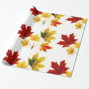 Papier Cadeau feuille vintage d'érable