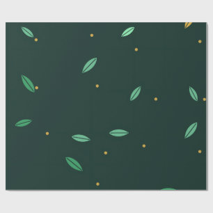 Papier Cadeau Feuilles botaniques motif sans couture vert foncé