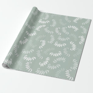 Papier Cadeau Feuilles botaniques verts turquoises