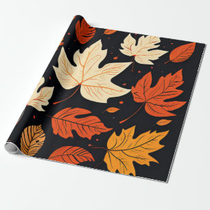 Papier Cadeau Feuilles crêpes : Automne dans les tons doux