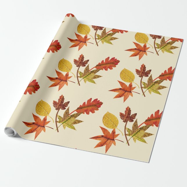 Papier Cadeau Feuilles d'automne  (Déroulé)