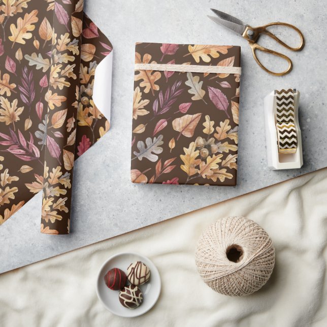 Papier Cadeau Feuilles d'automne  (Artisanat)