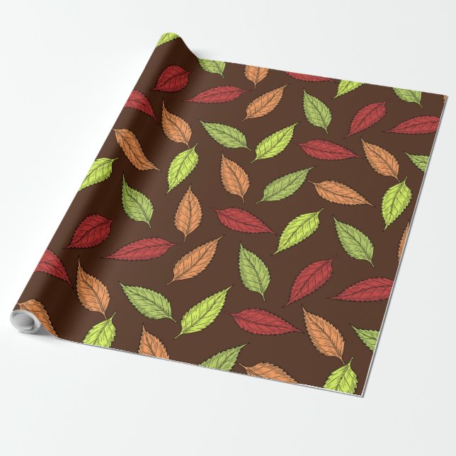 PAPIER CADEAU FEUILLES D'AUTOMNE (Déroulé)