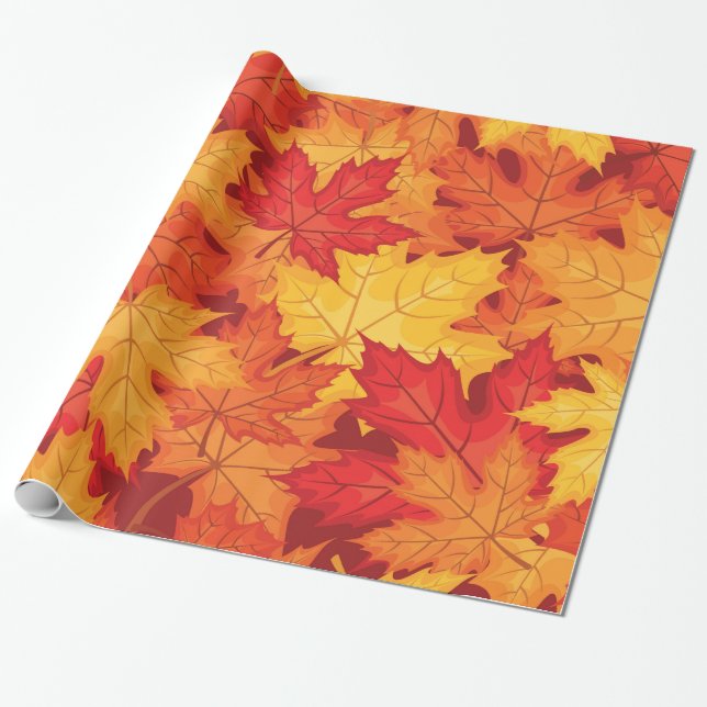 Papier Cadeau Feuilles d'automne (Déroulé)