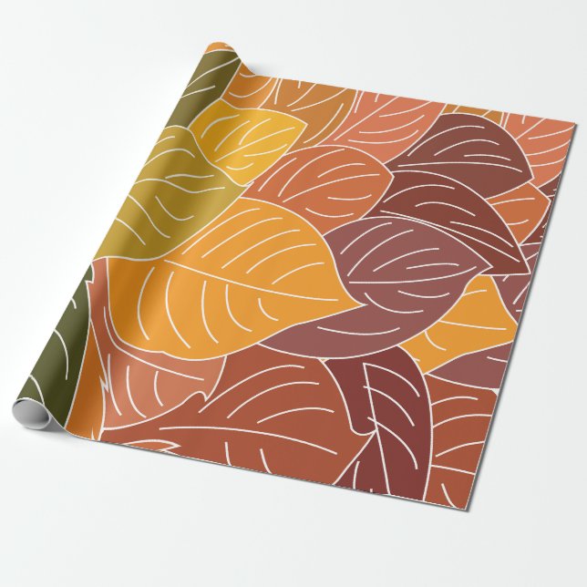Papier Cadeau Feuilles d'automne (Déroulé)