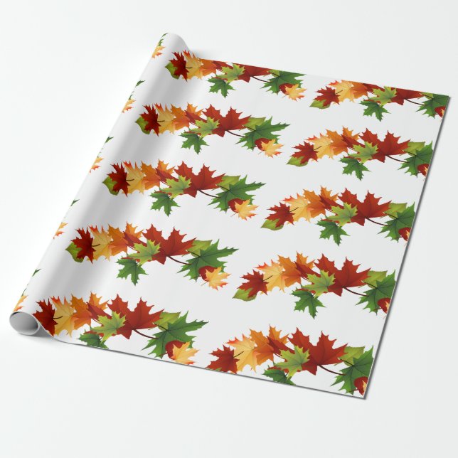 Papier Cadeau Feuilles d'automne (Déroulé)