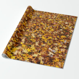 Papier Cadeau Feuilles d'automne Abstraites