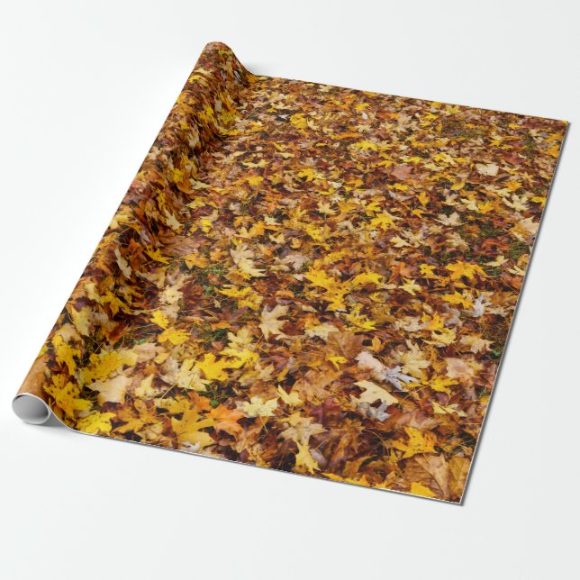Papier Cadeau Feuilles d'automne Abstraites (Déroulé)