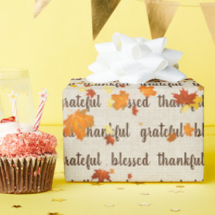 Papier Cadeau Feuilles d'automne de Thanksgiving