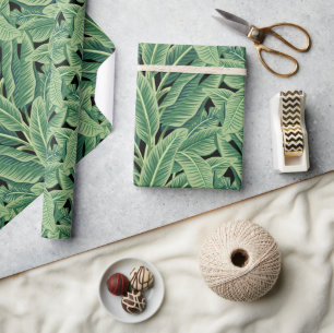 Papier Cadeau Feuilles de bananes tropicales vertes