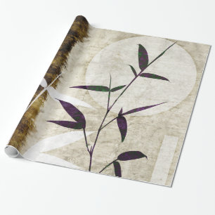 Papier Cadeau Feuilles de chute Brown de la lune de bambou