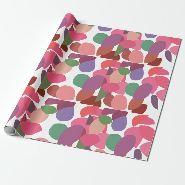 Papier Cadeau Feuilles de Cotoneaster Colorées Botanique (Déroulé)