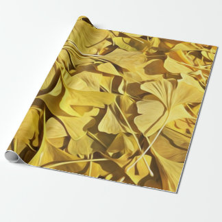 Papier Cadeau Feuilles de Gingko Fallen Fallen