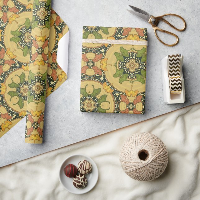 Papier Cadeau Feuilles de Ginkgo (Artisanat)