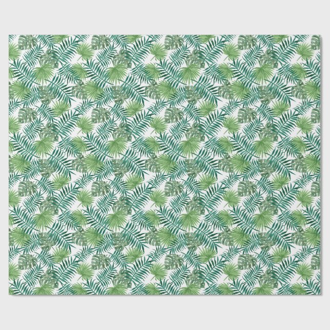Papier Cadeau Feuilles de jungle (Plat)
