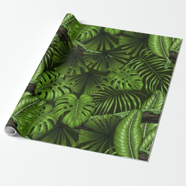 Papier Cadeau Feuilles de la jungle (Déroulé)