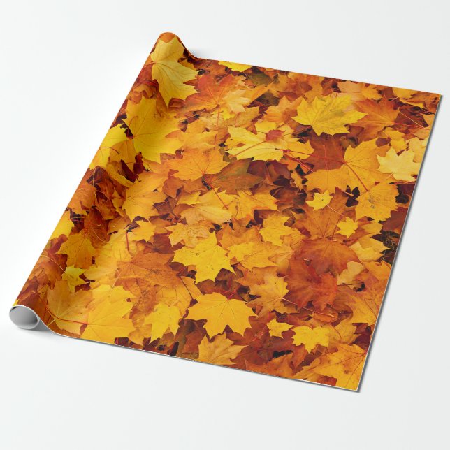 Papier Cadeau Feuilles de l'érable d'automne (Déroulé)