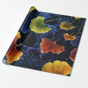 Papier Cadeau Feuilles de luminogramme coloré Ginkgo