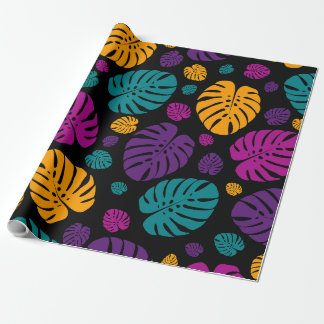 Papier Cadeau Feuilles de palmier colorées