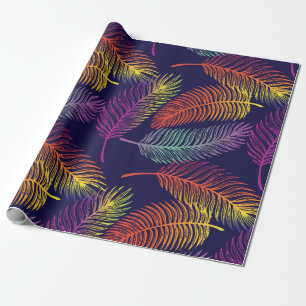Papier Cadeau Feuilles de palmier colorées Arbre tropical Ambian