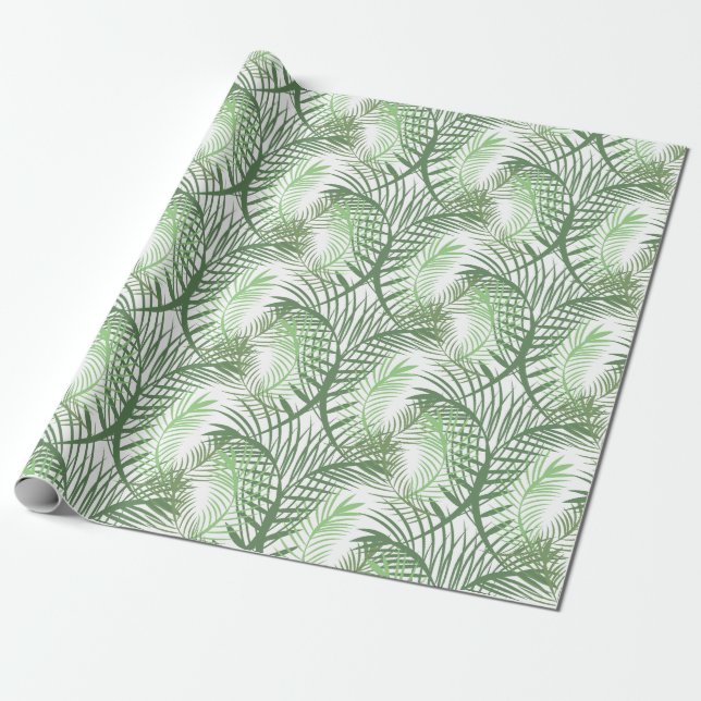 Papier Cadeau Feuilles de palmiers tropicaux (Déroulé)