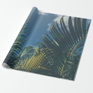 PAPIER CADEAU FEUILLES DE PALMIERS TROPICAUX